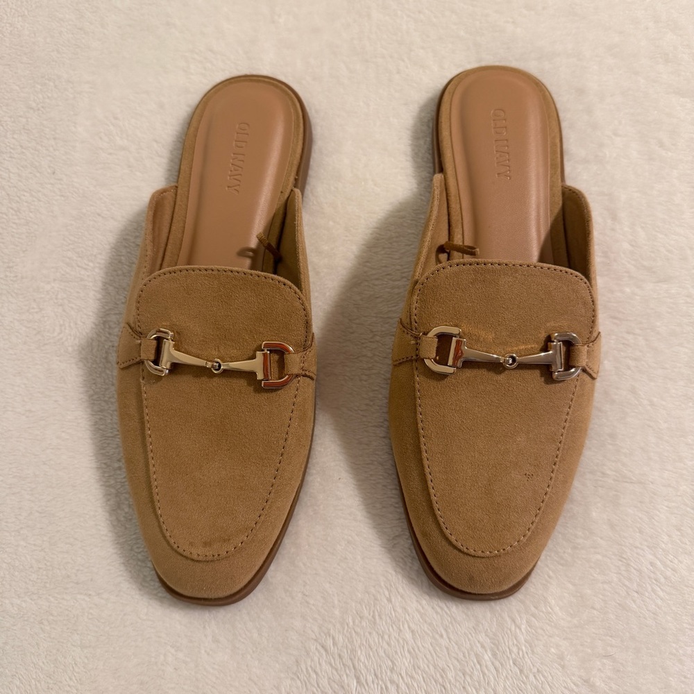 Old Navy Taupe Horsebit loafer slide Mules 6.5